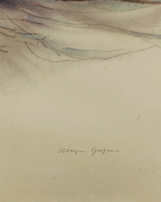 Image 1 of Klaus Meyer-Gasters - Vintage Aquarel Druk Vis - Met Lijst