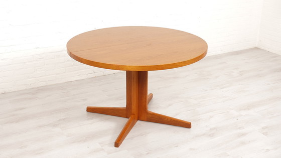 Image 1 of Vintage Ronde Eettafel | Teak | Uitschuifbaar | 115 Cm