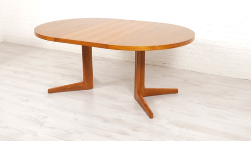 Vintage Ronde Eettafel | Teak | Uitschuifbaar | 115 Cm