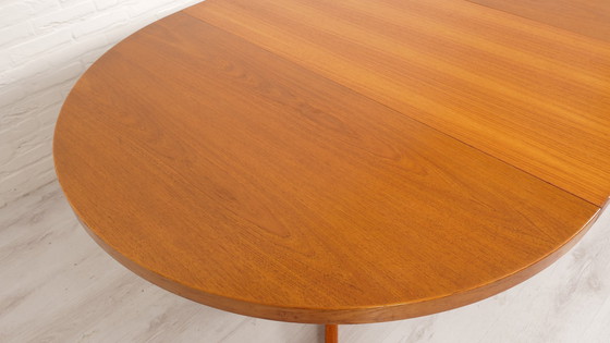 Image 1 of Vintage Ronde Eettafel | Teak | Uitschuifbaar | 115 Cm