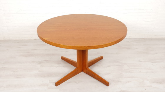 Image 1 of Vintage Ronde Eettafel | Teak | Uitschuifbaar | 115 Cm