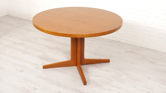 Image 1 of Vintage Ronde Eettafel | Teak | Uitschuifbaar | 115 Cm