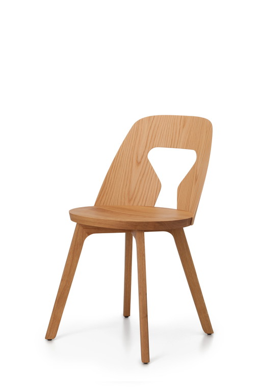 4x ongebruikte eikenhouten stoelen ontwerp Alfredo Haberli voor Quodes