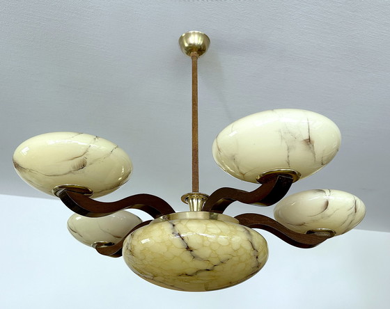 Image 1 of XXL Art Deco Glazen Hanglamp