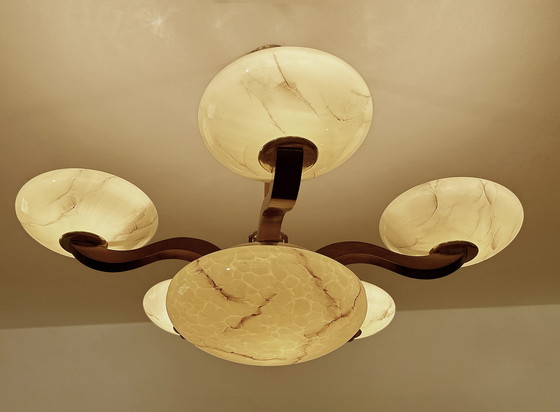 Image 1 of XXL Art Deco Glazen Hanglamp