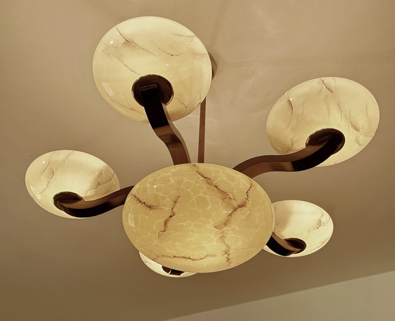 Image 1 of XXL Art Deco Glazen Hanglamp