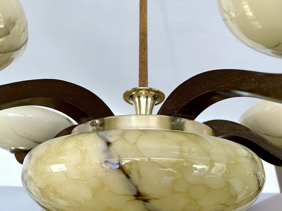 Image 1 of XXL Art Deco Glazen Hanglamp