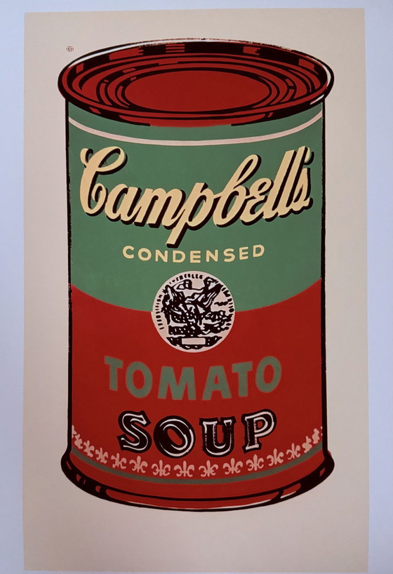 Image 1 of Andy Warhol: “Campbell'S Soup Can, 1965 (Green & Red)”.