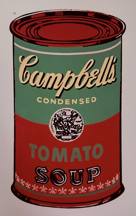 Image 1 of Andy Warhol: “Campbell'S Soup Can, 1965 (Green & Red)”.