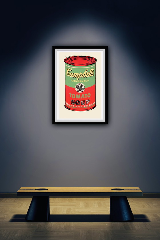 Image 1 of Andy Warhol: “Campbell'S Soup Can, 1965 (Green & Red)”.