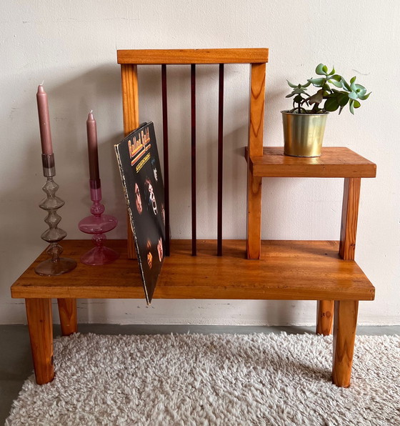 Image 1 of Vintage vinyl platen- en of plantenstandaard