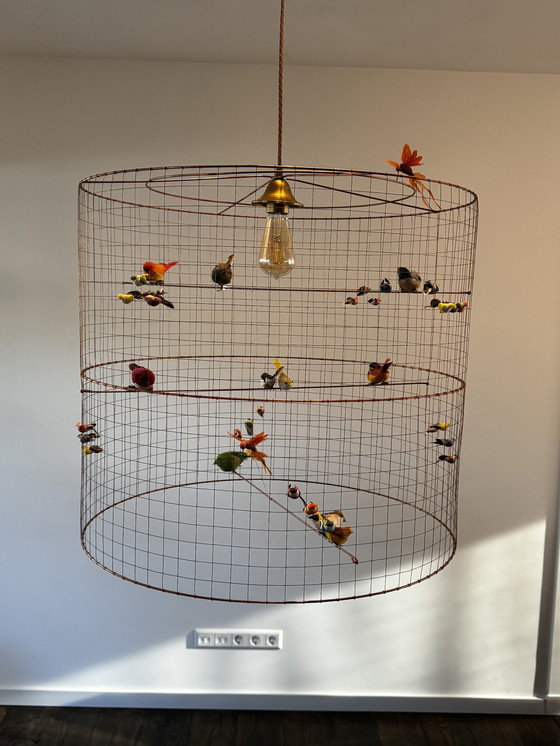 Image 1 of Design Lamp Met Vogels En Koperdraad