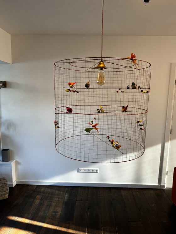 Image 1 of Design Lamp Met Vogels En Koperdraad