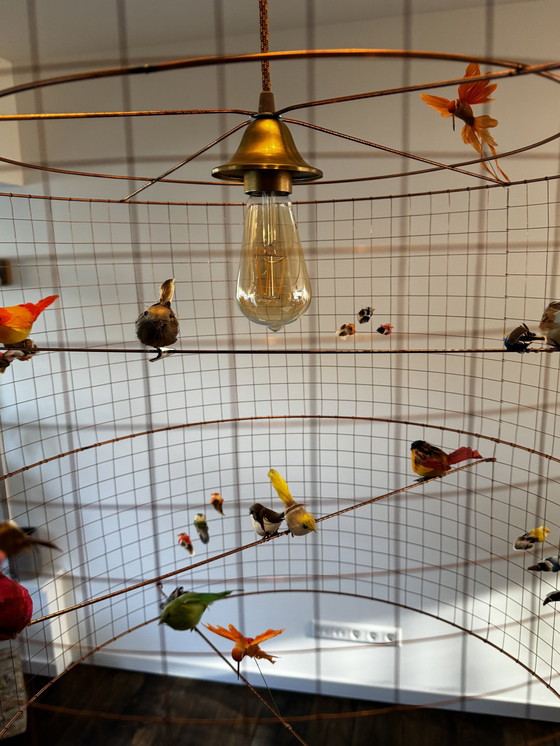 Image 1 of Design Lamp Met Vogels En Koperdraad