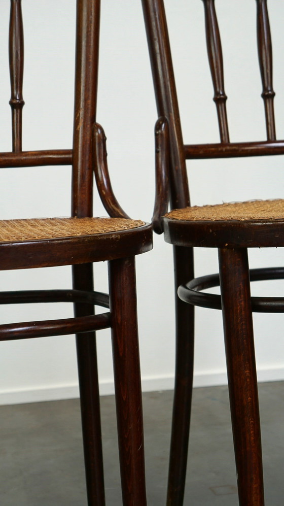 Image 1 of 4 X Thonet Bistro Stoel Met Gematte Zitting