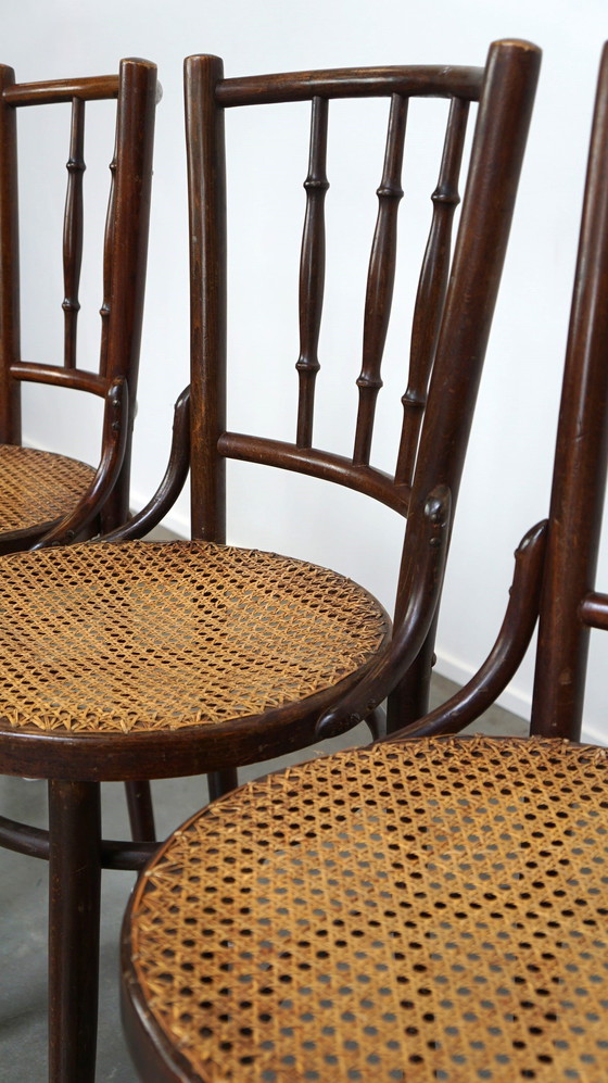 Image 1 of 4 X Thonet Bistro Stoel Met Gematte Zitting