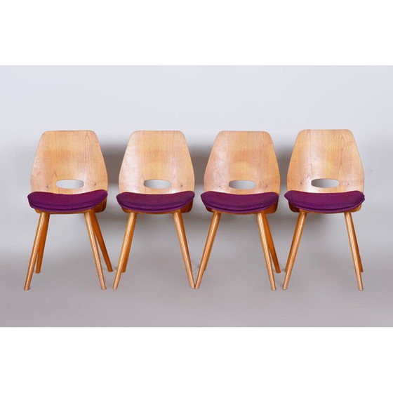 Image 1 of Set van 4 mid century eetkamerstoelen van František Jirák voor Tatra Nábytok