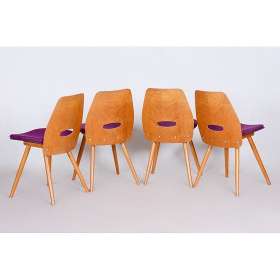 Image 1 of Set van 4 mid century eetkamerstoelen van František Jirák voor Tatra Nábytok