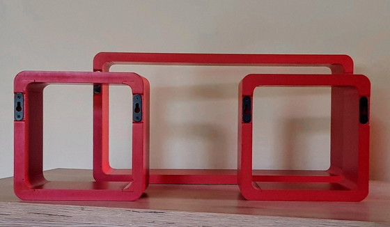 Image 1 of Vintage Planken - Modulaire Eenheden - Gelakt Hout - 1980