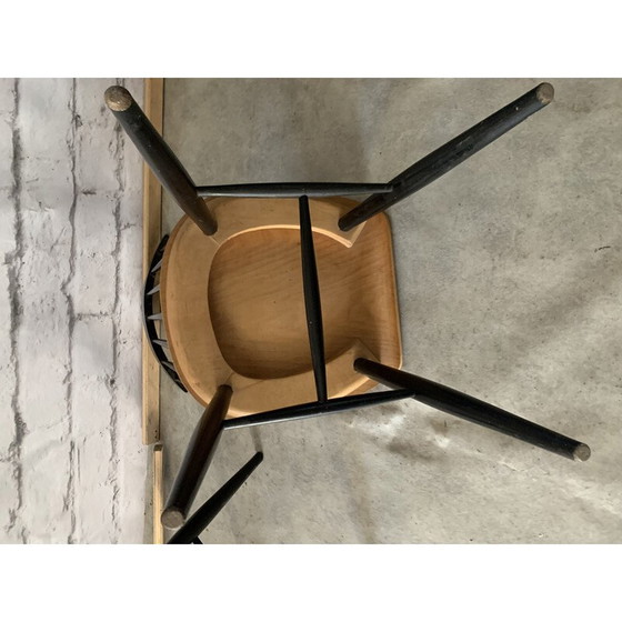 Image 1 of Paar vintage teakhouten multiplex eetkamerstoelen van Ilmari Tapiovaara voor Komnik