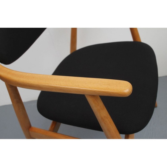 Image 1 of Vintage fauteuil zwart in beukenhout 1960
