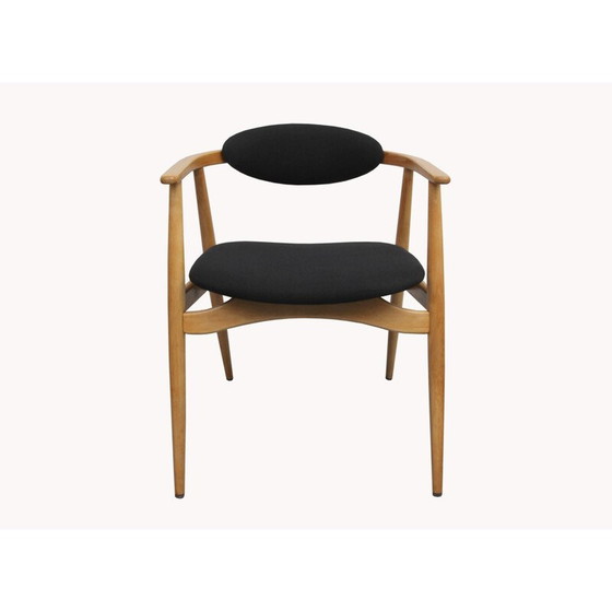 Image 1 of Vintage fauteuil zwart in beukenhout 1960