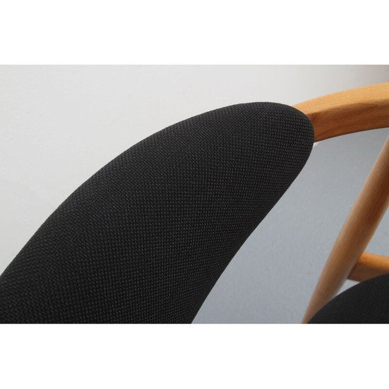 Image 1 of Vintage fauteuil zwart in beukenhout 1960