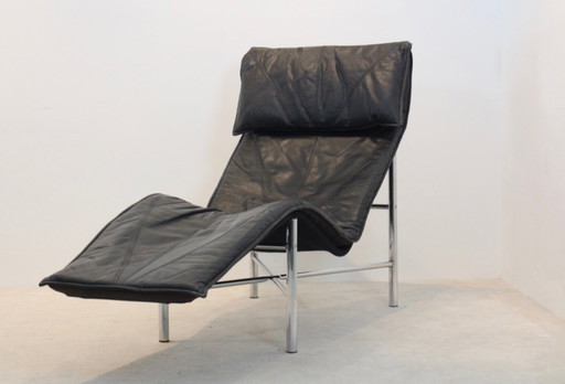 Zwart lederen chaise longue 'Skye' van Tord Björklund