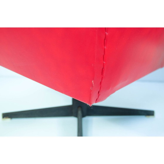 Image 1 of Paar Vintage rode draaifauteuils van Drevotvar, 1978