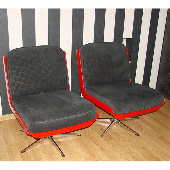 Image 1 of Paar vintage gelakte glasvezel fauteuils, Duitsland 1960