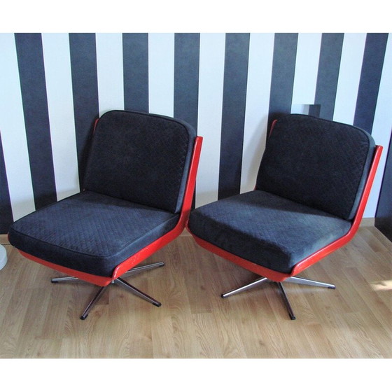 Image 1 of Paar vintage gelakte glasvezel fauteuils, Duitsland 1960