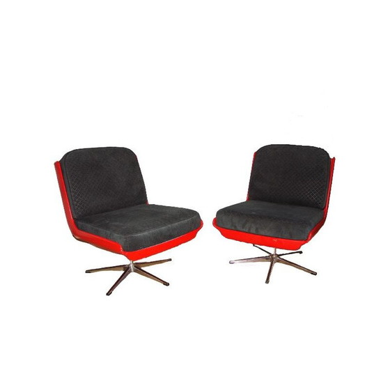 Image 1 of Paar vintage gelakte glasvezel fauteuils, Duitsland 1960