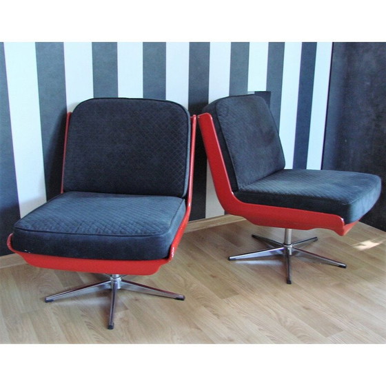 Image 1 of Paar vintage gelakte glasvezel fauteuils, Duitsland 1960