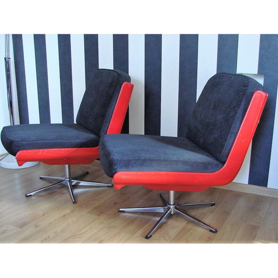 Image 1 of Paar vintage gelakte glasvezel fauteuils, Duitsland 1960