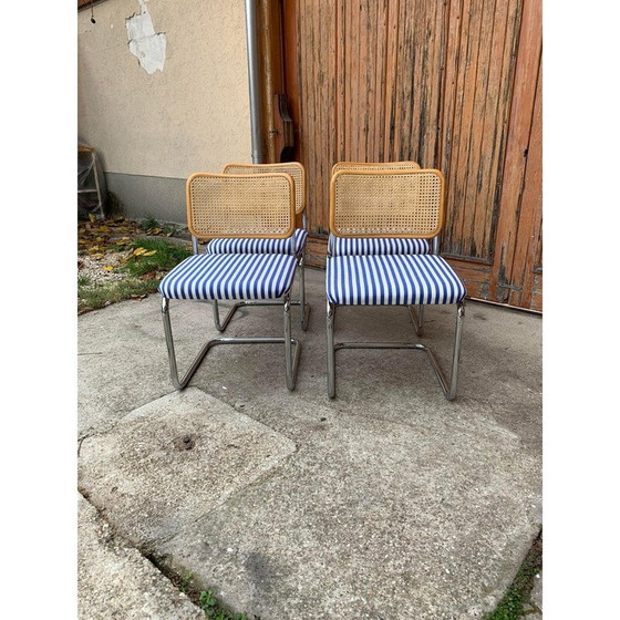 Image 1 of Set van 4 vintage Italiaanse B32 Cesca stoelen van Marcel Breuer, 1970