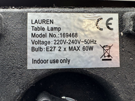 Image 1 of Vintage Ralph Lauren Silver Chrome Banker'S Table Dual Lamp