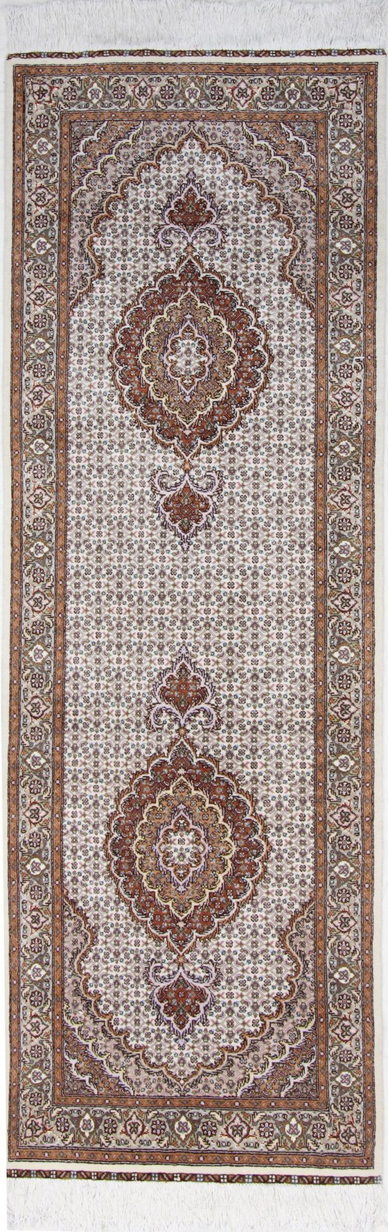 Image 1 of Origineel handgeknoopt Perzisch Tapijt Tabriz 50 Raj Fijn Met Zijde 247 X 80 Cm Topconditie Nieuw