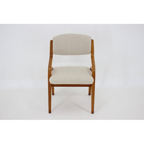 Image 1 of Set van 4 vintage stoelen van gebogen hout en bouclé stof door Ludvík Volák voor Dřevopodnik Holešov, Tsjecho-Slowakije 1970