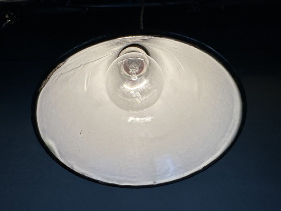 Image 1 of Vintage Emaille Hanglamp - Groen