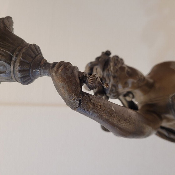 Image 1 of Paar vintage tafellampen van kalamijn en hout