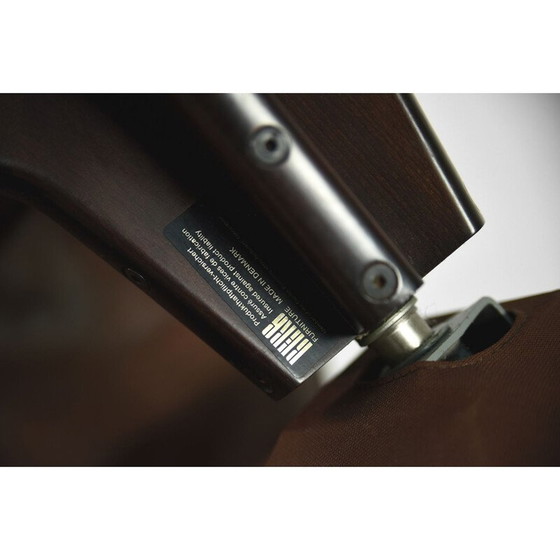Image 1 of Verstelbare vintage leren stoel en voetenbank van Berg Furniture, 1970