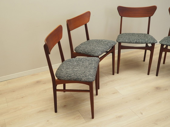 Image 1 of Set van vier teakhouten stoelen, Deens ontwerp, 1970S, Productie: Denemarken