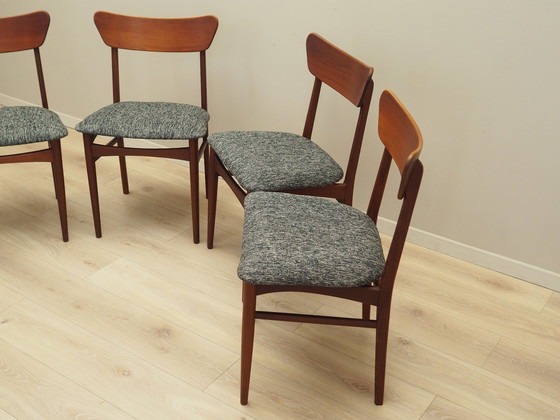 Image 1 of Set van vier teakhouten stoelen, Deens ontwerp, 1970S, Productie: Denemarken