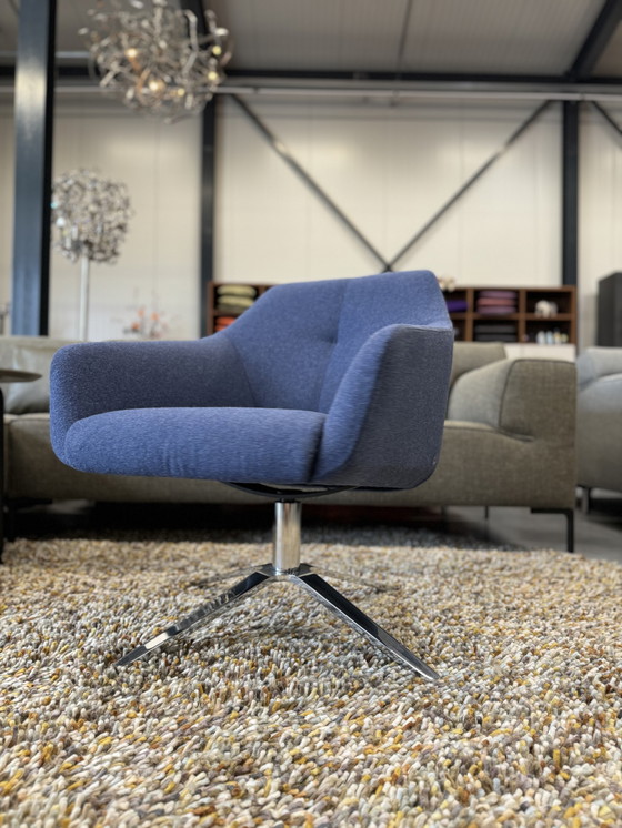 Image 1 of De Sede 278 Fauteuil Blauw Fellwool 