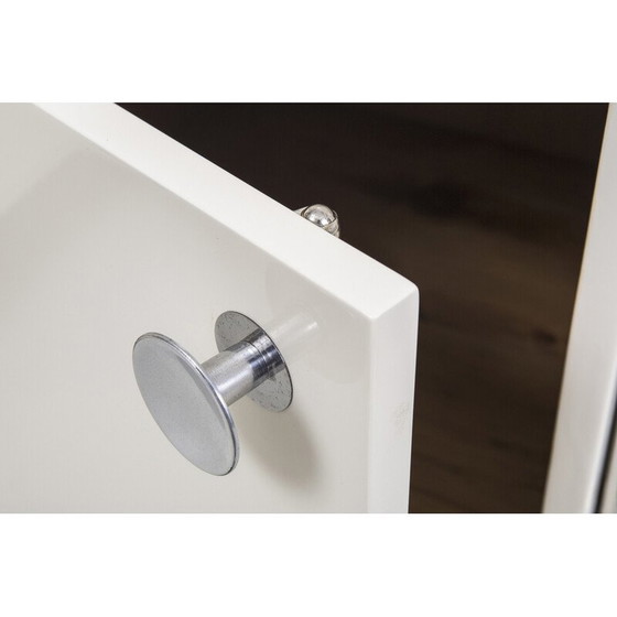 Image 1 of Paar vintage Bauhaus nachtkastjes in chroomstaal en gelakt hout voor Sab, Tsjecho-Slowakije 1930