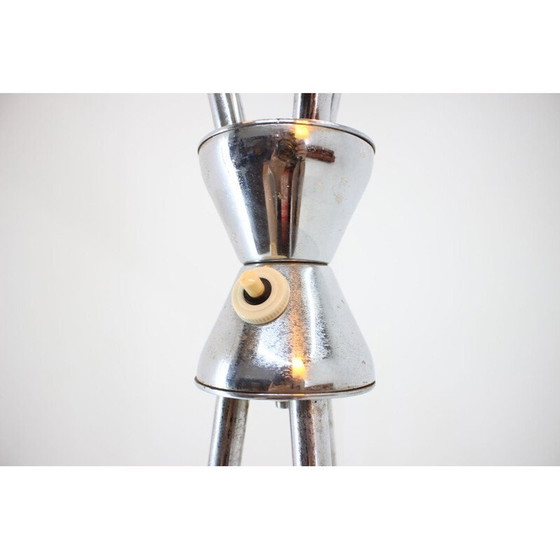 Image 1 of Vintage chromen vloerlamp met kap, Tsjecho-Slowakije 1960