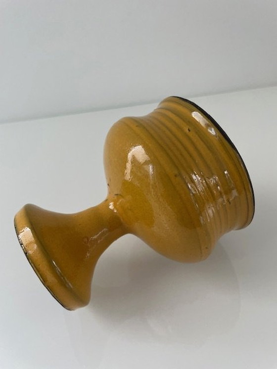 Image 1 of Vintage Kelk Mosterd Geel Geglazuurd Keramiek (10Cm Hoog)