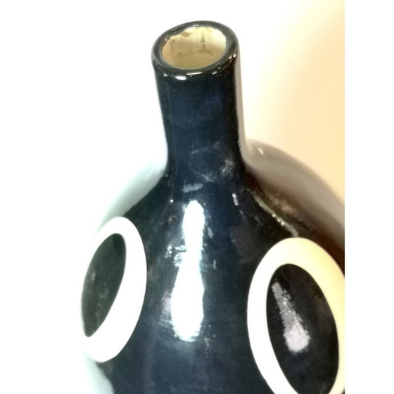 Image 1 of Vintage tweekleurige zwart-witte vloervaas, 1960