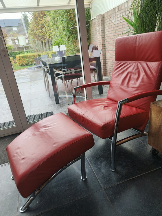 Image 1 of 2 X Leolux Fauteuille Met Bijpassend Voetenbankje
