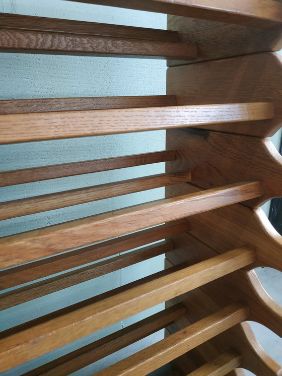 Image 1 of Jaren 70 Scandinavische Stijl Eikenhout Wijnrek/Flessenrek